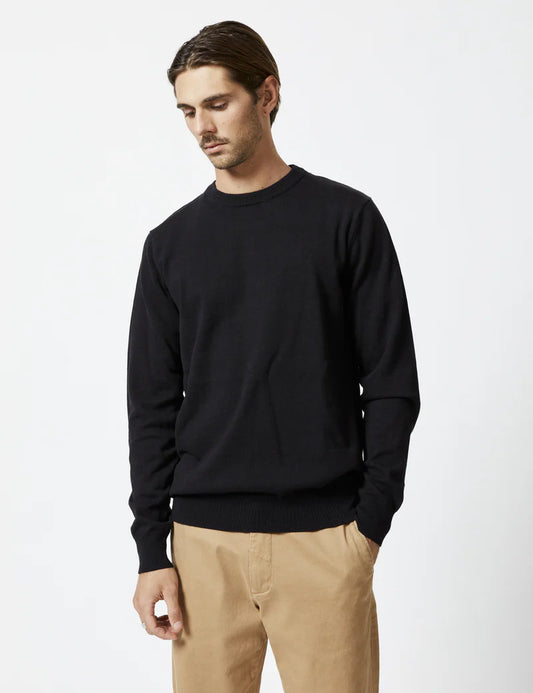 Mr Simple Everyday Wool Crew Knit Jumper Black