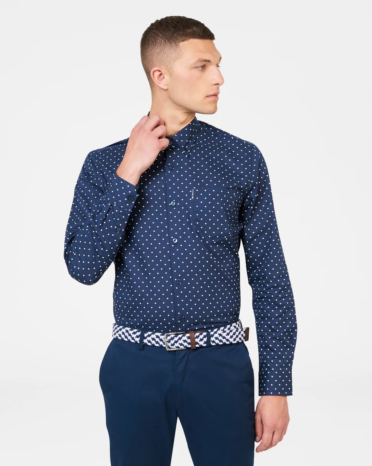 Ben Sherman Polkadot Print L/S Shirt 010 025