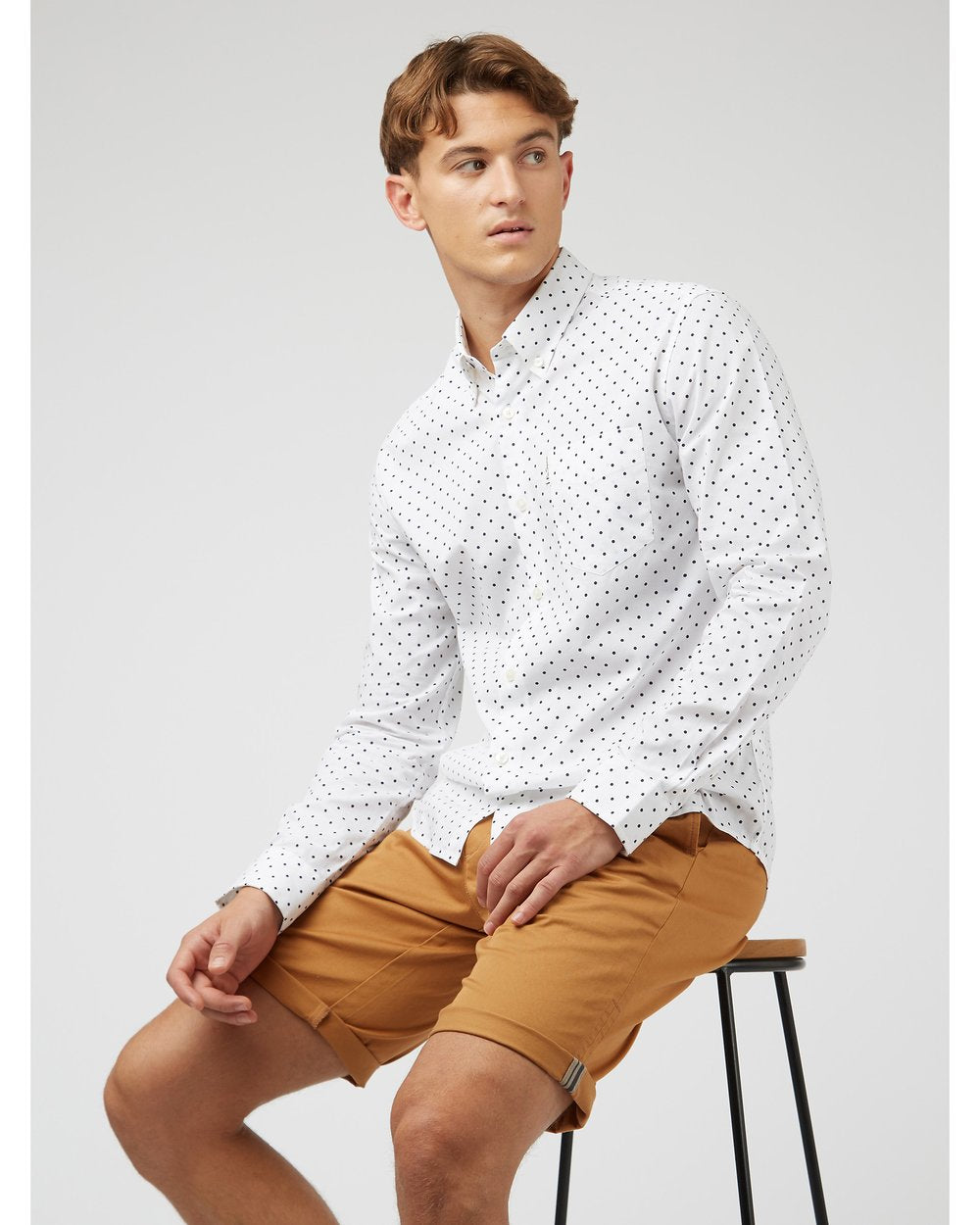 Ben Sherman Polkadot Print L/S Shirt 010 025