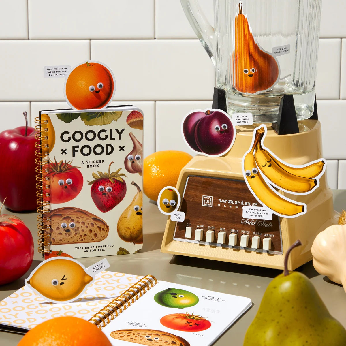 Brass Monkey Googly Fruit Sticker Book