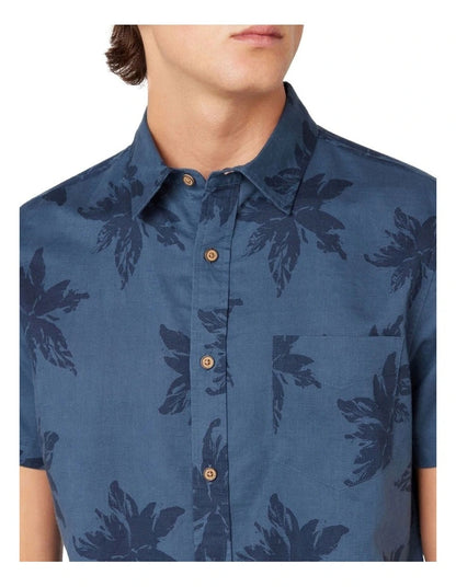 Ben Sherman Exploded Flower S/S Shirt Navy 170