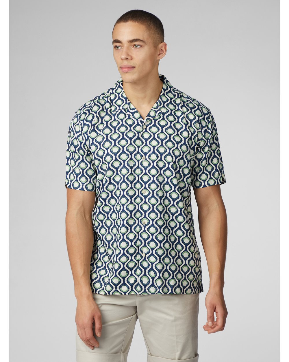 Ben Sherman Retro Geo Print S/S Shirt 658 461