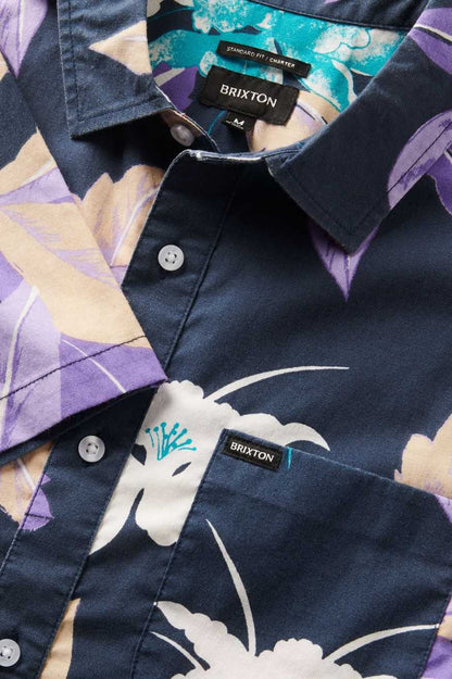 Brixton Charter S/S Shirt Washed Navy Passion