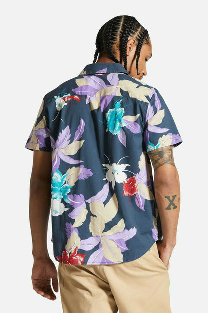 Brixton Charter S/S Shirt Washed Navy Passion