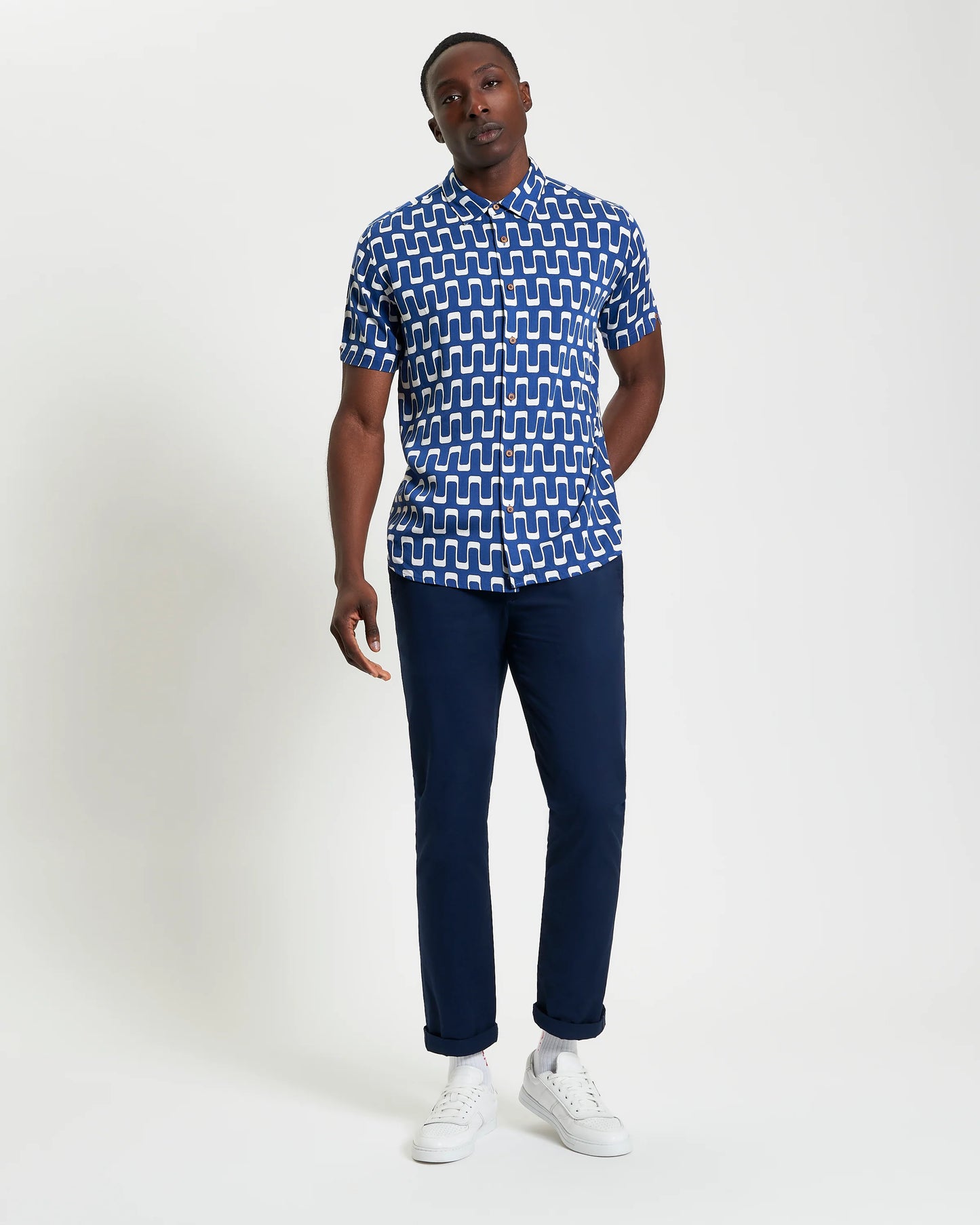 Ben Sherman B1012483 Jazz Print Shirt Blue