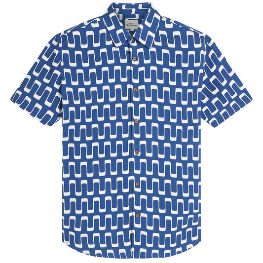 Ben Sherman B1012483 Jazz Print Shirt Blue