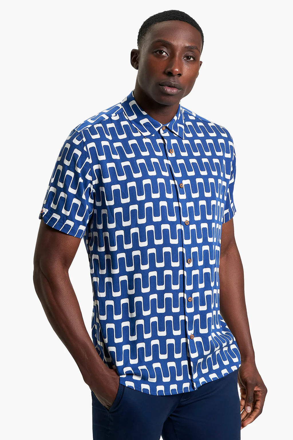 Ben Sherman B1012483 Jazz Print Shirt Blue