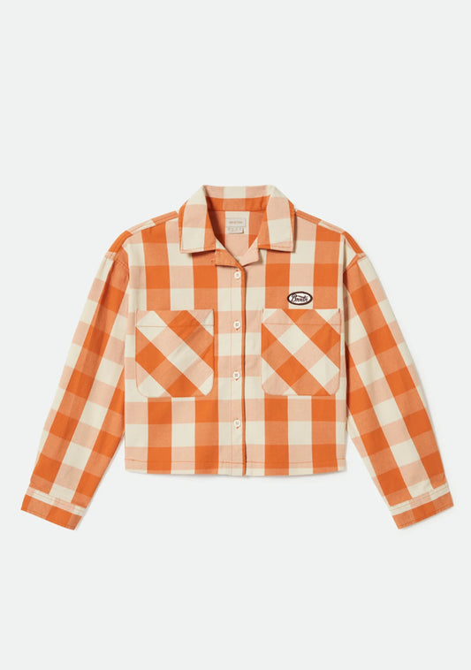 Brixton Utopia Overshirt Tangerine Gingham