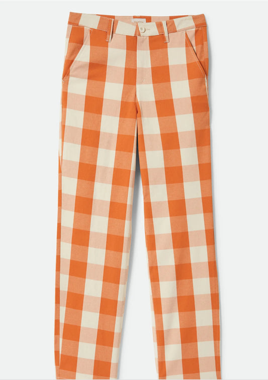 Brixton Bedford Pant Tangerine Gingham