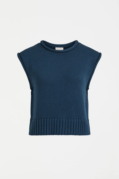 Elk Lunel Knit Vest Deep Sea Blue