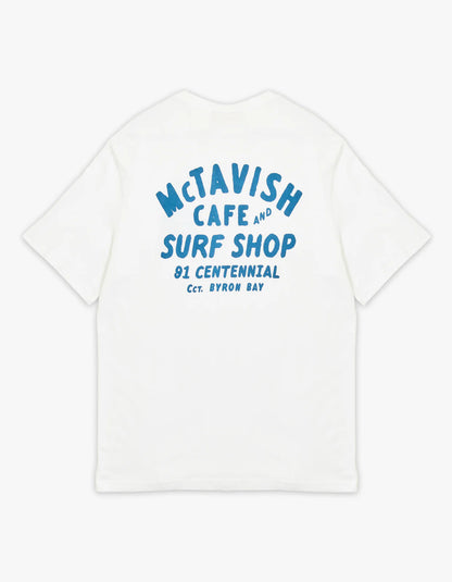 McTavish Byron Bay Surf Shop Tee White