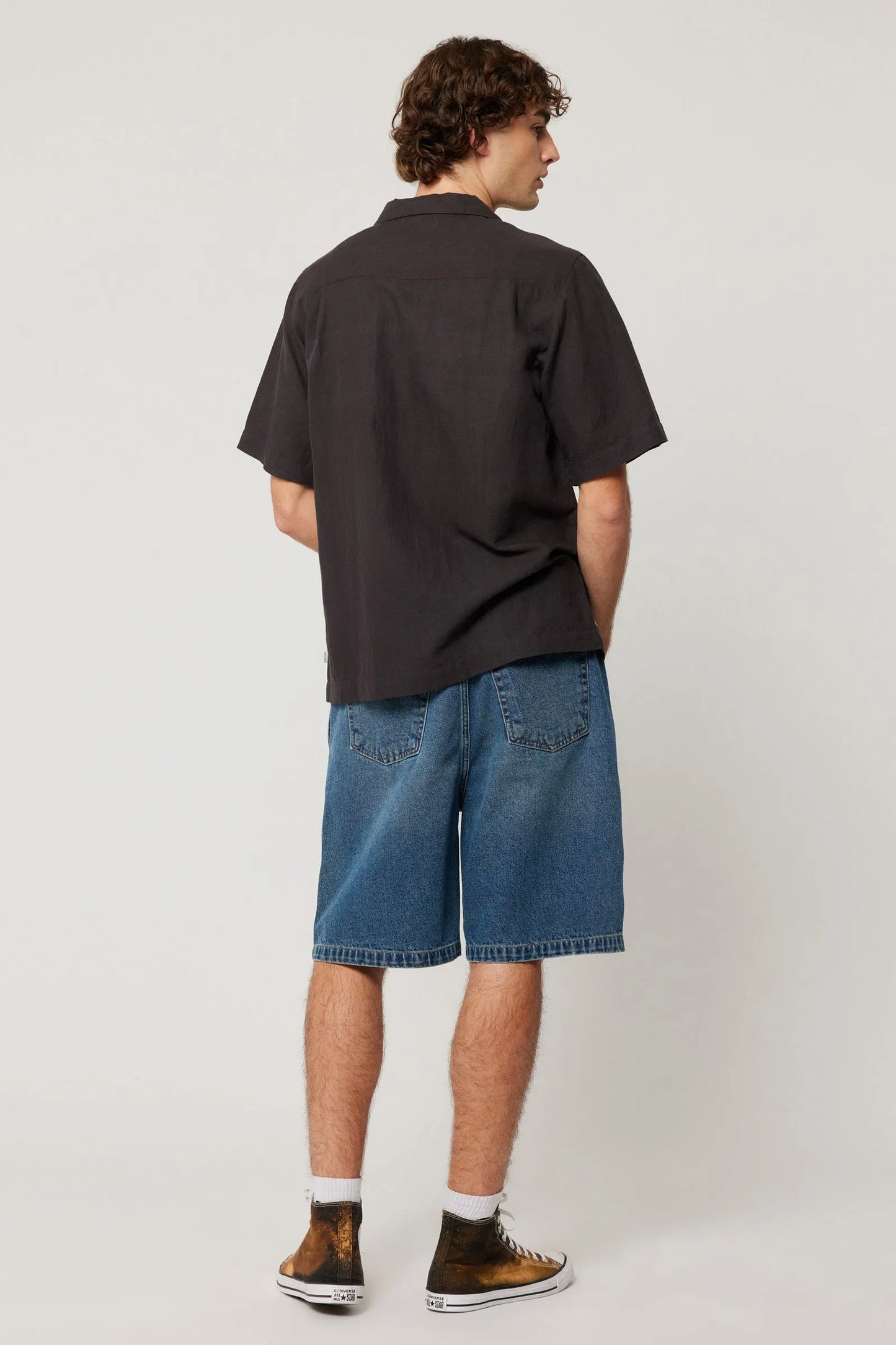 Rolla's Motif Emb Bowler Shirt Black