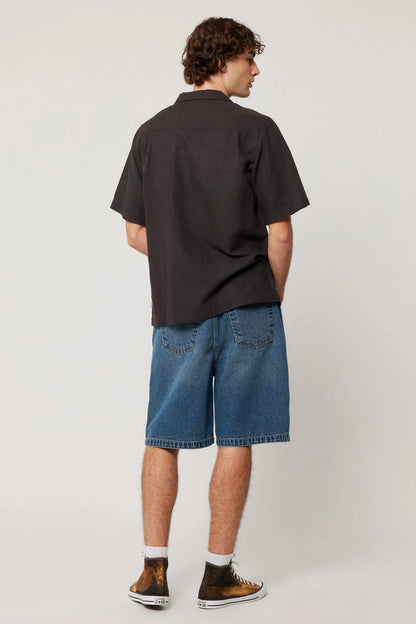 Rolla's Motif Emb Bowler Shirt Black