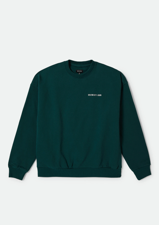 Brixton Embroidered H/W Crew Jumper Deep Emerald