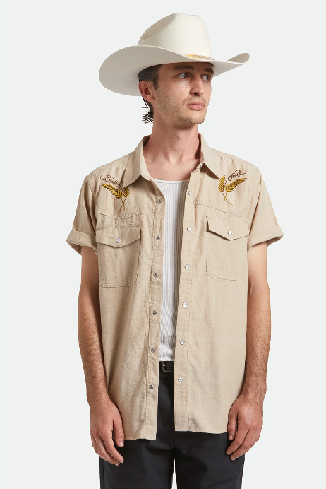 Brixton S/S Ford Western Shirt Khaki