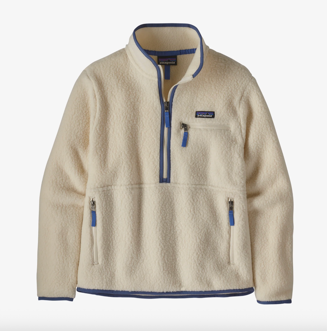 Womens Retro Pile Fleece Marsupial Pullover