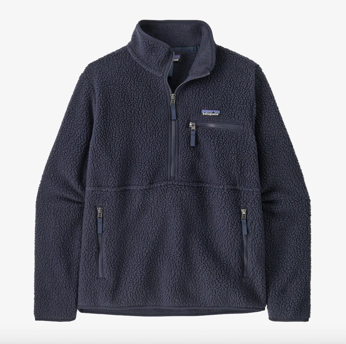 Womens Retro Pile Fleece Marsupial Pullover