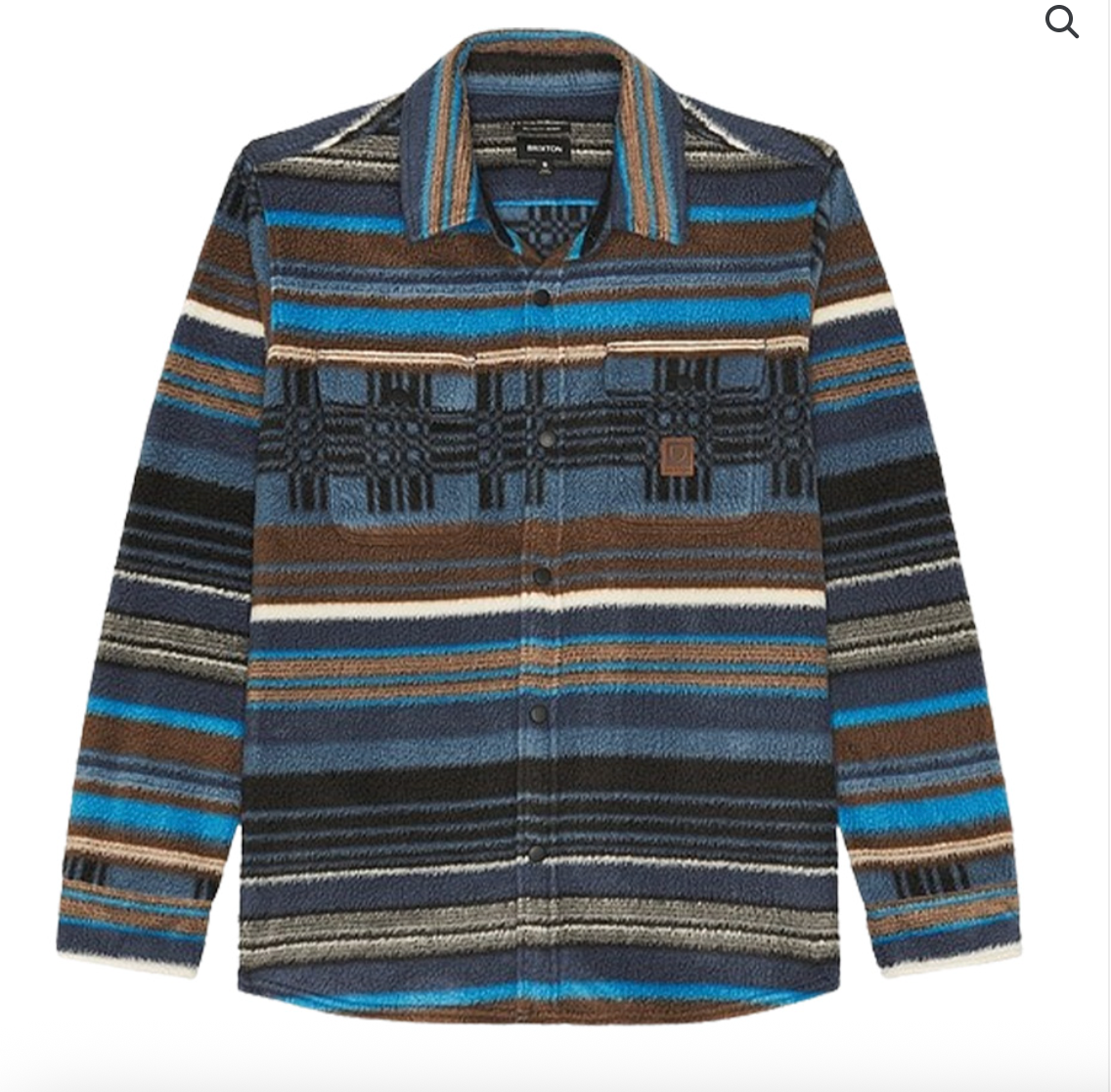 Brixton Bowery L/S Arctic Stretch Fleece – Mood Indigo Blanket Stripe