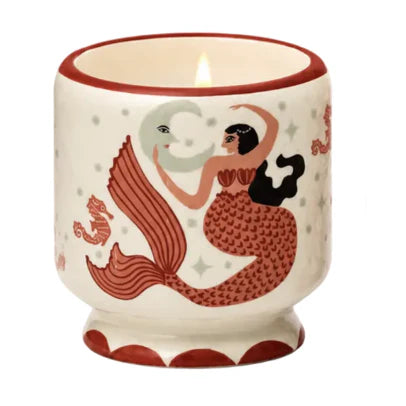 A Dopo Mermaid and Moon Ceramic Candle Ginger & Teak