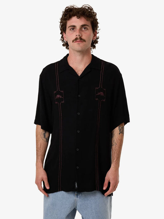 Thrills Still Life Bowling Shirt Black