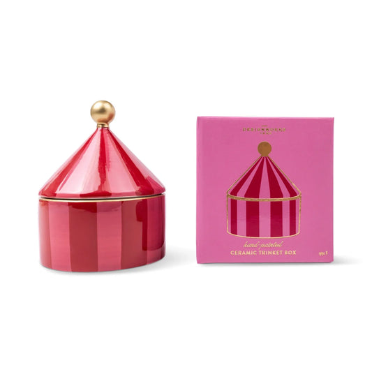 Ceramic Trinket Box in Pink & Red Stripe Regular price - Urban Depot Leederville