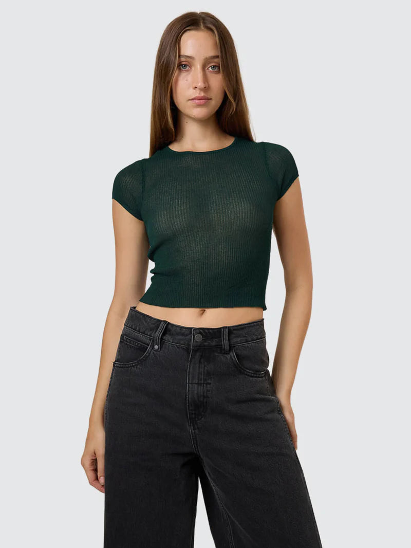 Thrills Dissolve My Mind Knit Top Vista Green