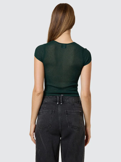 Thrills Dissolve My Mind Knit Top Vista Green