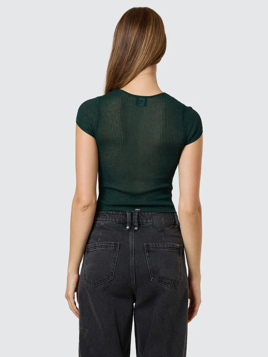 Thrills Dissolve My Mind Knit Top Vista Green