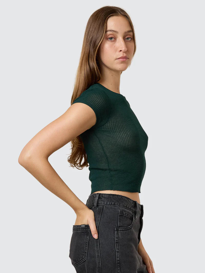 Thrills Dissolve My Mind Knit Top Vista Green