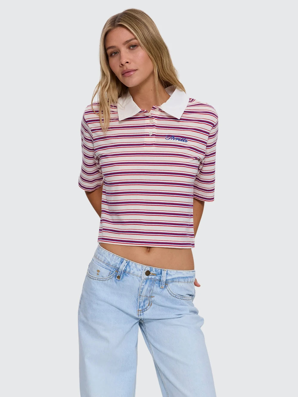 Thrills Harry Striped Cropped Polo