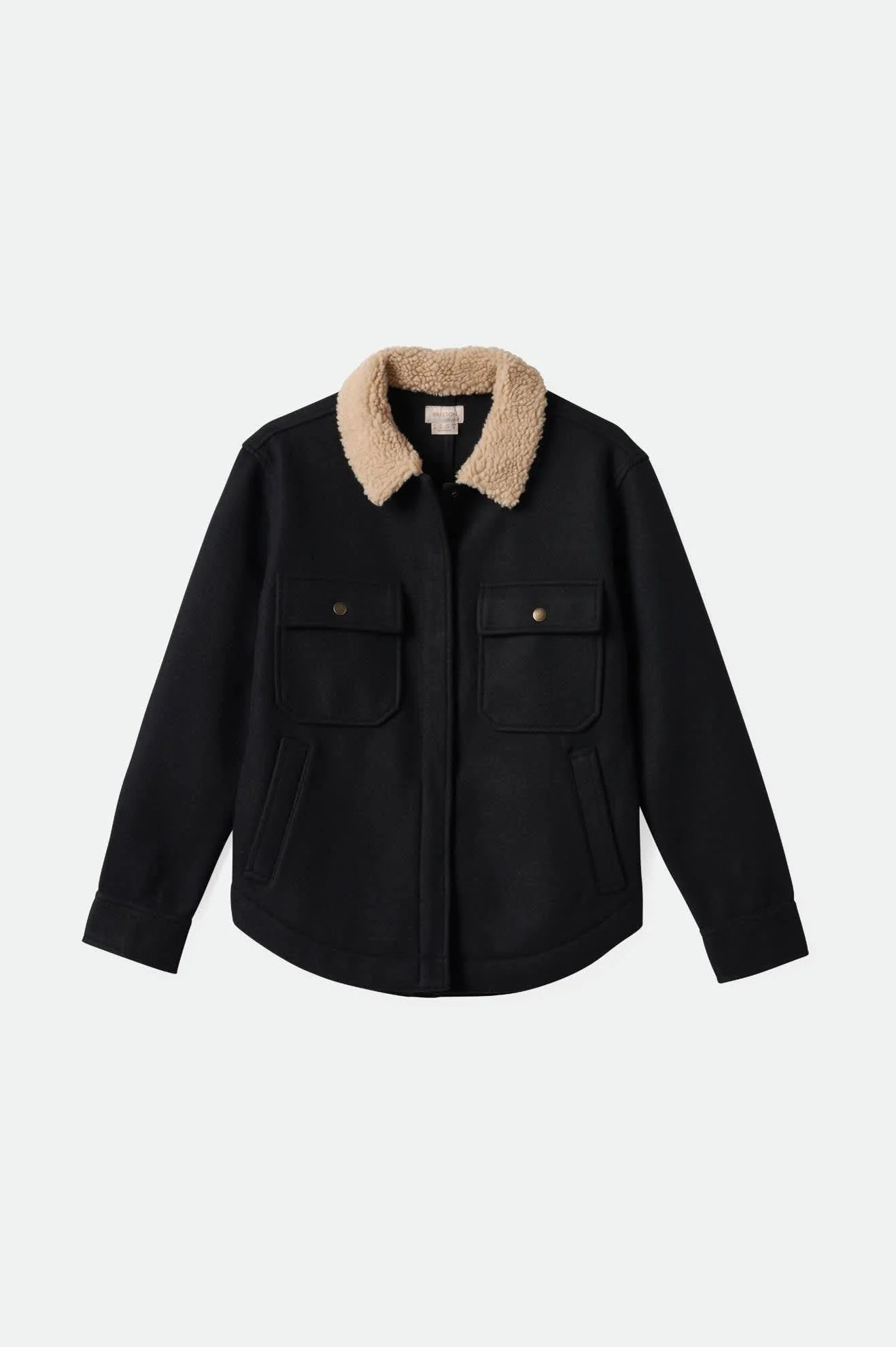 Brixton Durham Sherpa Lined Jacket Washed Navy/Beige Plaid