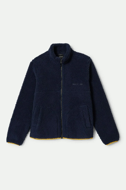 Brixton Arctic Fleece Mock Neck Jacket Washed Navy