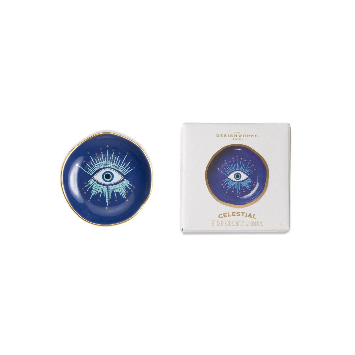 Designworks Celestial Ceramic Trinket Dish Starry Eyed