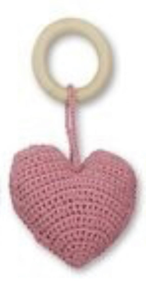 D)LUX Heart Crocheted Rattle\Teether