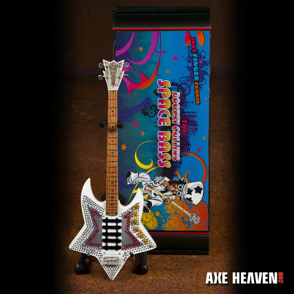 Axe Heaven Bootsy Collins Parliament Funkadelic Space Bass Mini Bass Guitar Replica Collectible