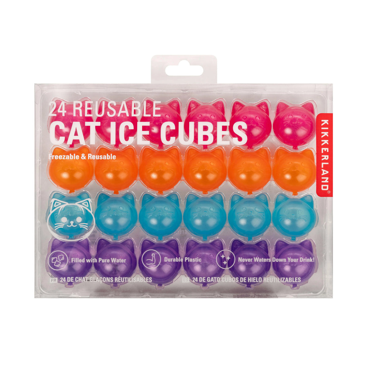 Kikkerland Reusable Cat Ice Cubes 24pcs