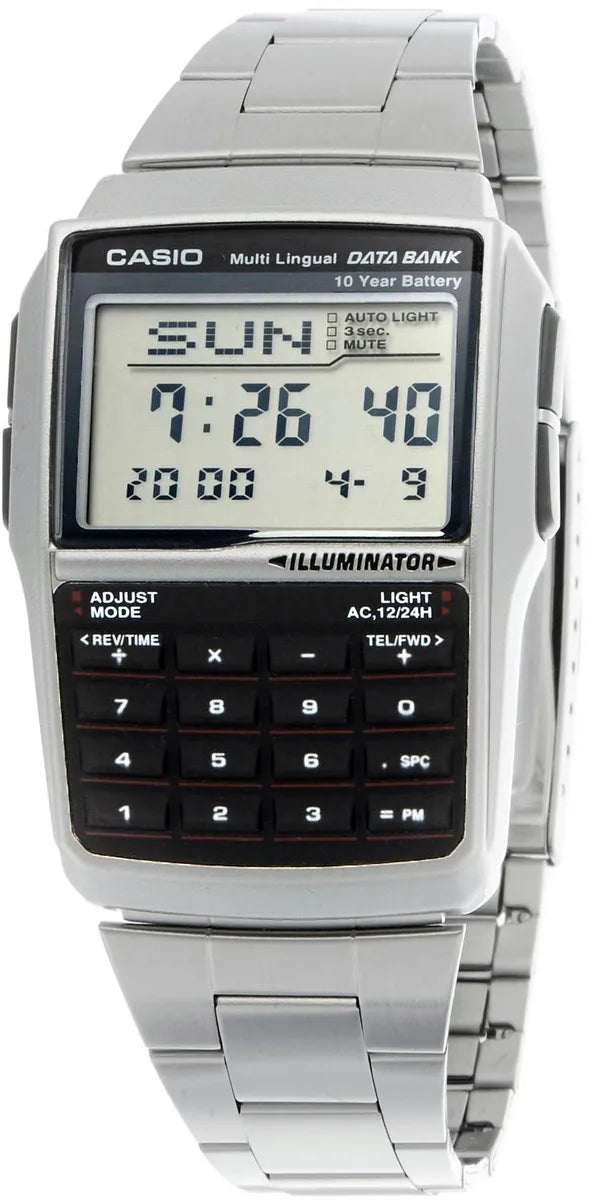 Casio Steel Databank Calculator Watch Silver DBC32D-1