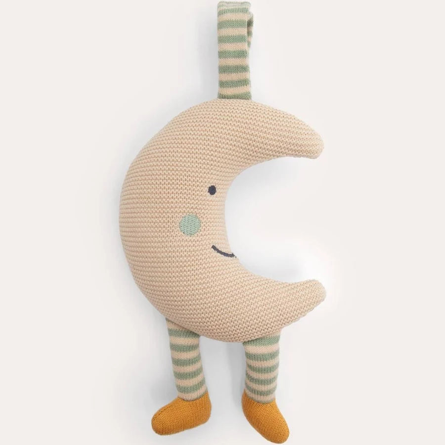 D)Lux Moon Knit Rattle Toy