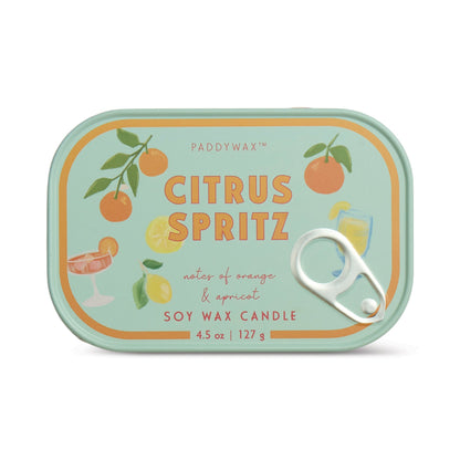 Paddywax Bistro Printed Tin Orange Citrus Spritz