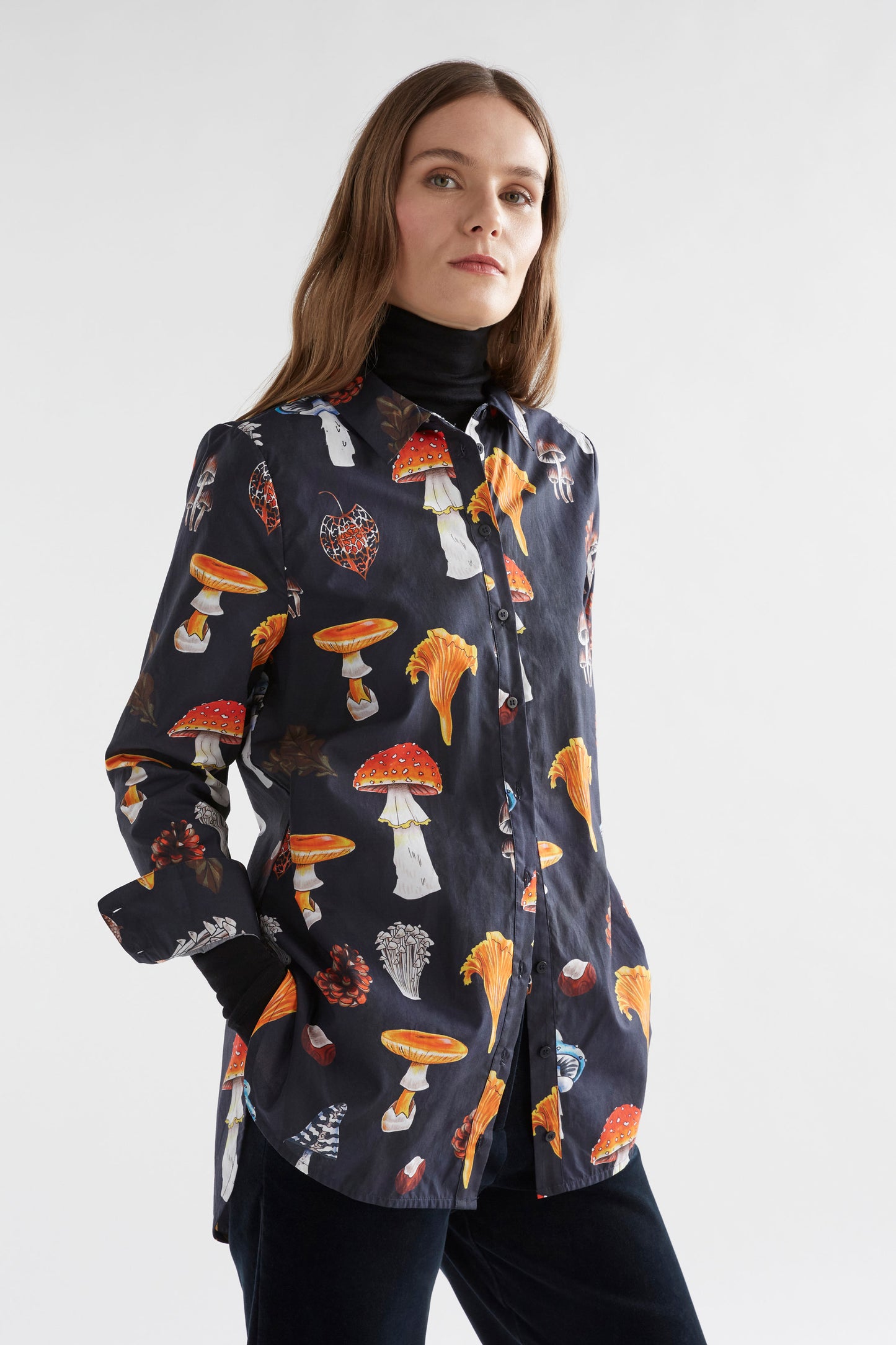 Elk Allem Shirt Mushroom Print