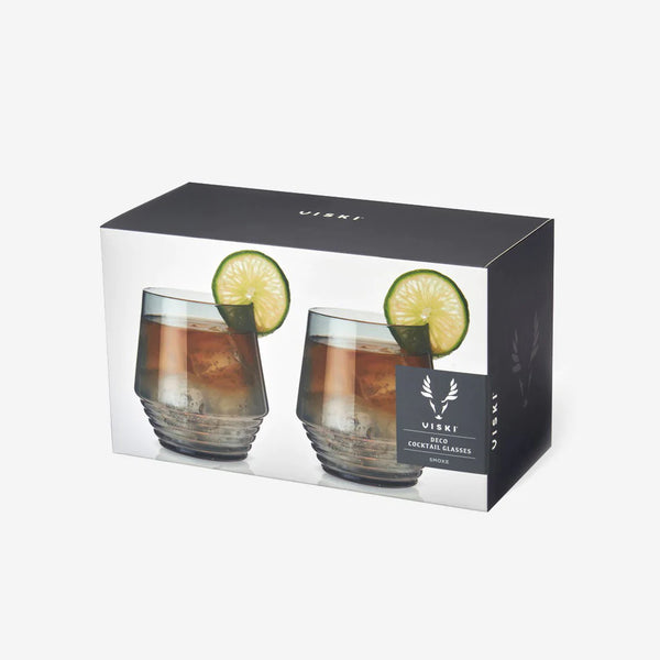 Viski Smoke Deco Cocktail Glasses